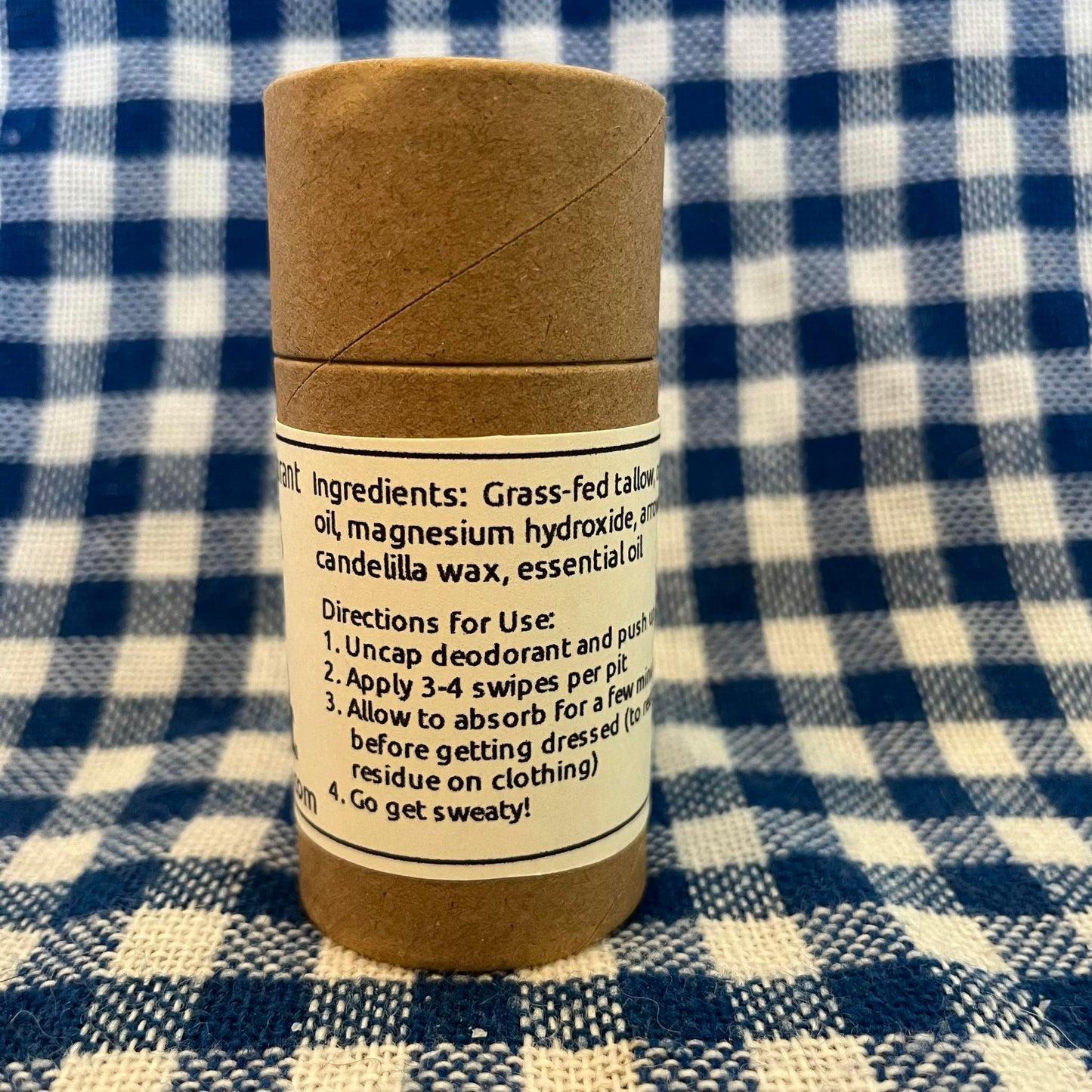 natural deodorant in a cardboard tube