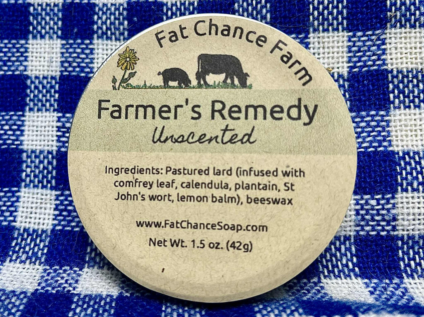 Farmer's Remedy - Lard, Calendula, Plantain, Lemon Balm and Essential Oils, 1.5 oz.
