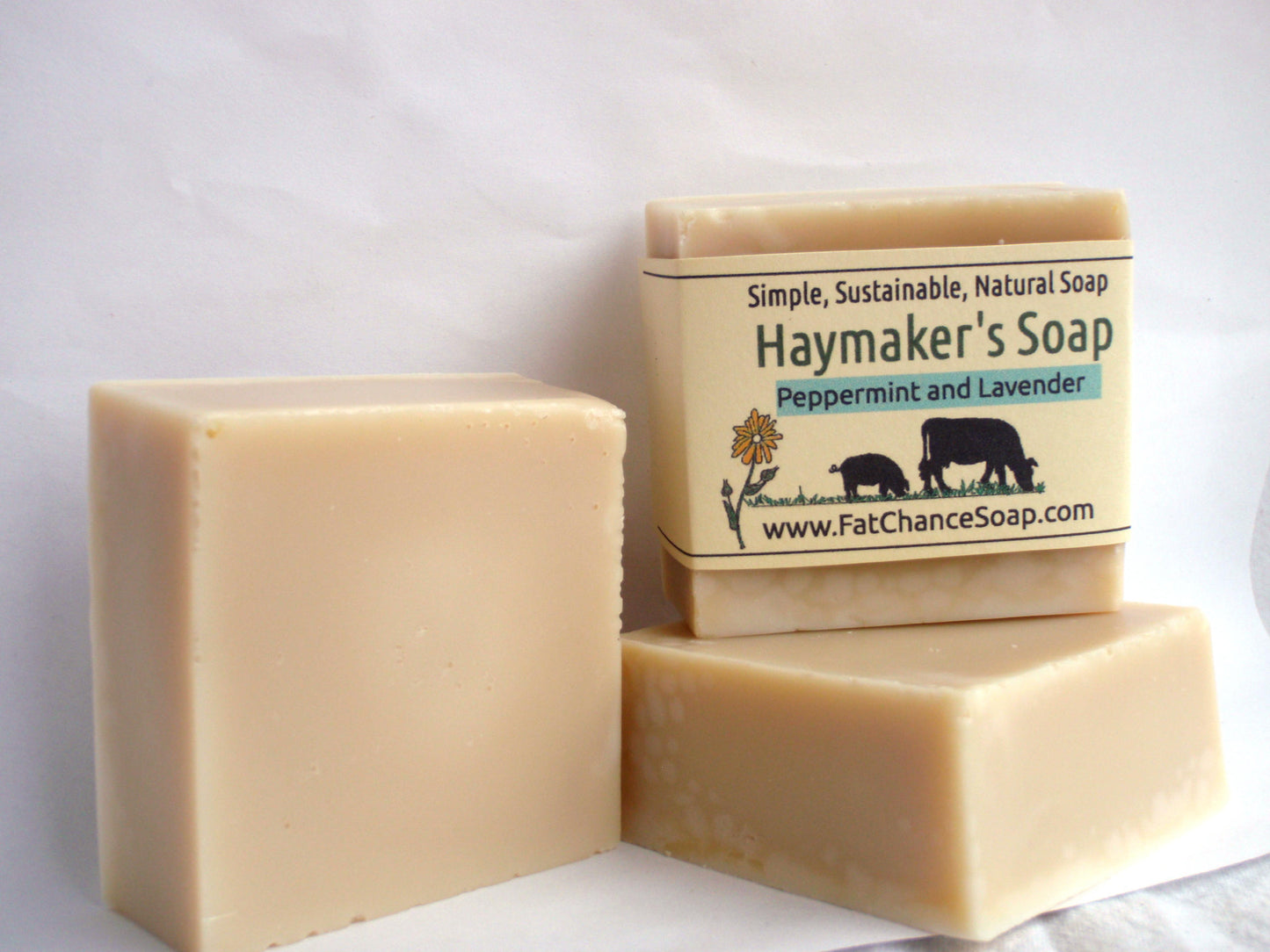 Tallow and Lard Green Tea Soap - with cooling mint and soothing zinc oxide