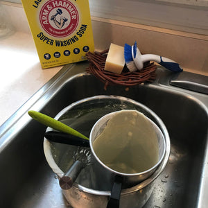 How I Use Solid Dish Soap and Handle Super Greasy Dishes from Salve Making