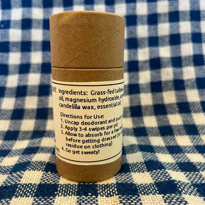 natural deodorant in a cardboard tube