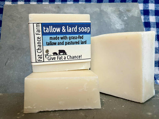 three bars of tallow and lard soap
