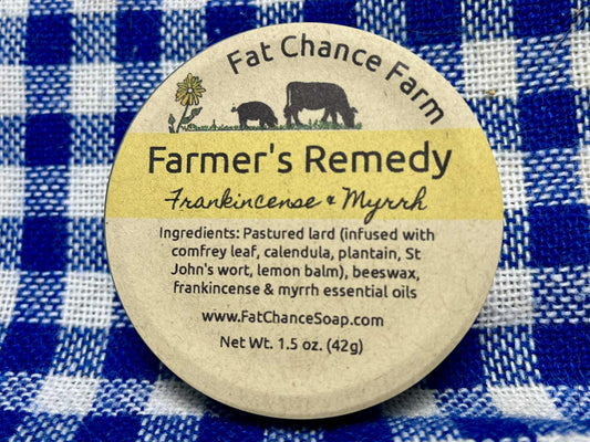 Farmer's Remedy - Lard, Calendula, Plantain, Lemon Balm and Essential Oils, 1.5 oz.