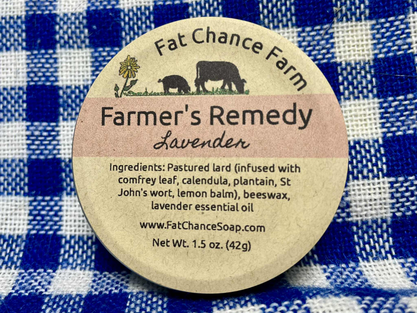 Farmer's Remedy - Lard, Calendula, Plantain, Lemon Balm and Essential Oils, 1.5 oz.