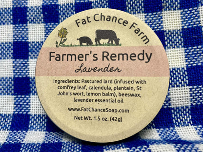 Farmer's Remedy - Lard, Calendula, Plantain, Lemon Balm and Essential Oils, 1.5 oz.